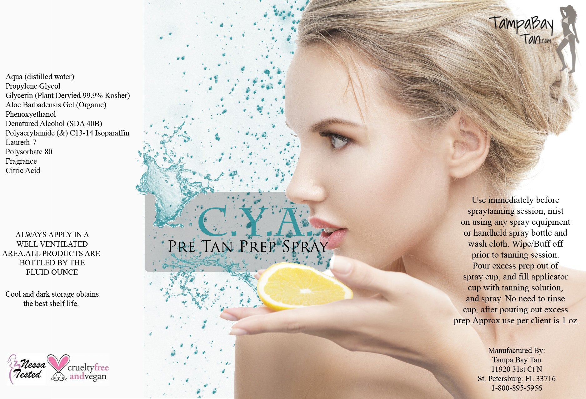 C.Y.A. Pre Tan Prep Spray - Tampa Bay Tan