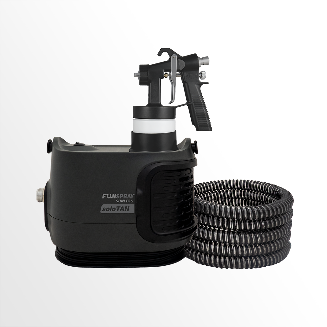 Fuji Spray Sunless 1175 soloTAN™ System with lightweight applicator on white background.