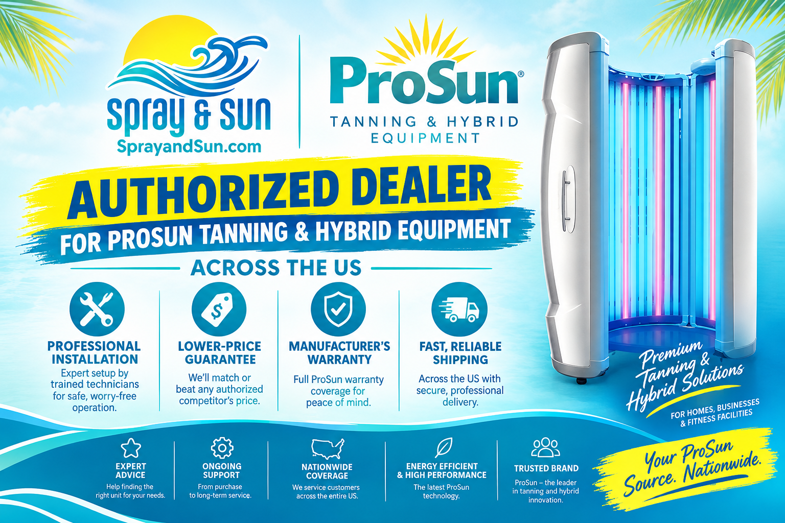 PROSUN V3 10 Minute Level 4 42 Bulb Commercial Stand Up Tanning Booth (220v)