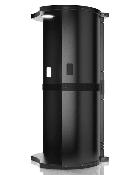 Side view of MineTan Master Esthetician Spray Tan Booth 
