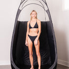 Tan.Tent - Black & 1/3 Clear
Compact, light and easy to put up and down