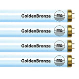 Four GoldenBronze Wolff System light bulbs on a white background