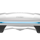 A ProSun Onyx Hybrid tanning bed with a white canopy, featuring integrated red light and UV lamps.