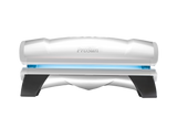 A ProSun Onyx Hybrid tanning bed with a white canopy, featuring integrated red light and UV lamps.