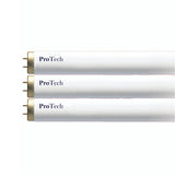 Three ProTech fluorescent light tubes on a white background