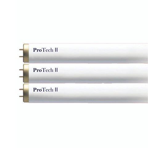 Three ProTech II light bulbs on a white background