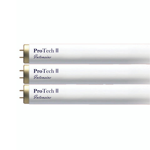 Three ProTech II Intensive light bulbs on a white background