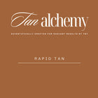 Tan alchemy product label with text on a brown background