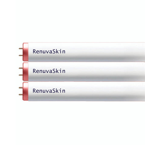 Three RenuvaSkin tubes stacked vertically on a white background