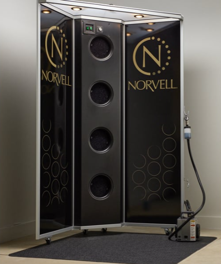 Norvell Arena Overspray Reduction Booth w/ Removable Mobile Z3000 HVLP Spray Unit