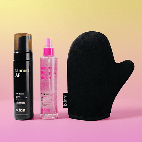 B.Tan + Glow Bundle Tanning Kit with Mitt