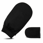 Black mittens on a white background
