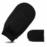 Black mittens on a white background