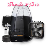 Fuji Spray Sunless studioTAN 6100 HVLP Spray Tan System with Spray Tan Pop-Up Tent & Extraction Floor Fan Startup Kit Bundle