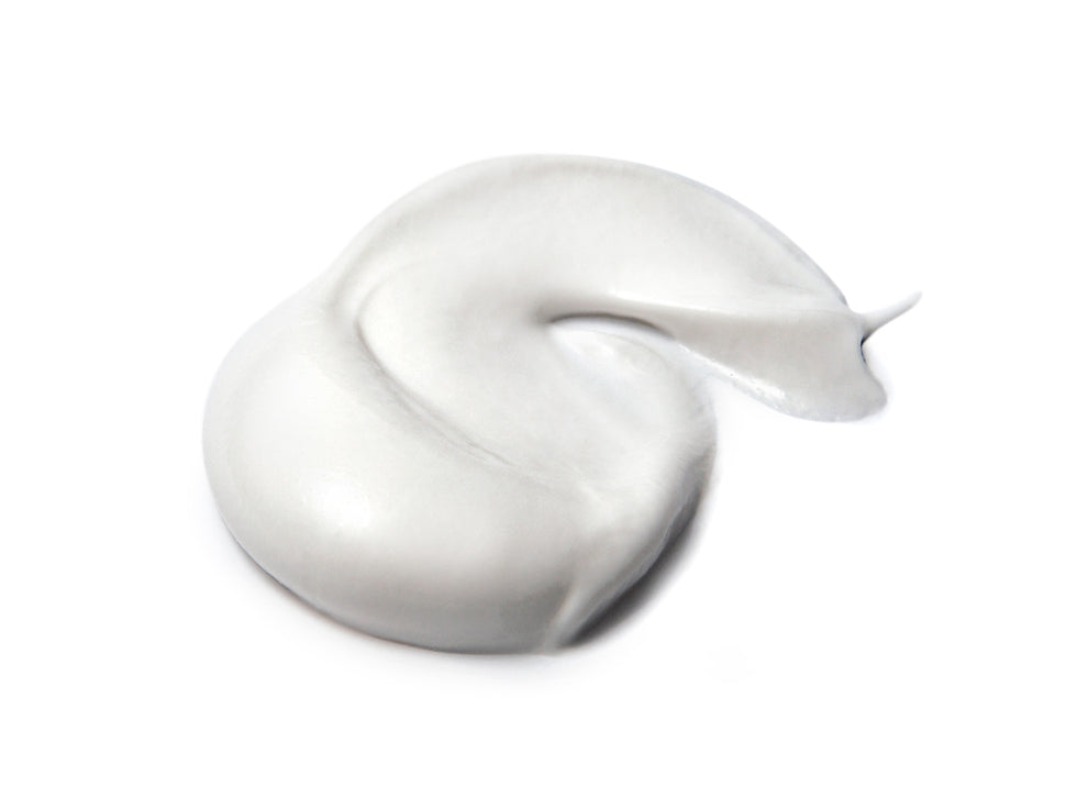 White cream on a white background